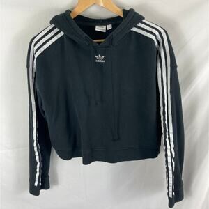 Adidas Originals Three Stripe Crop Hoodie Size Medium